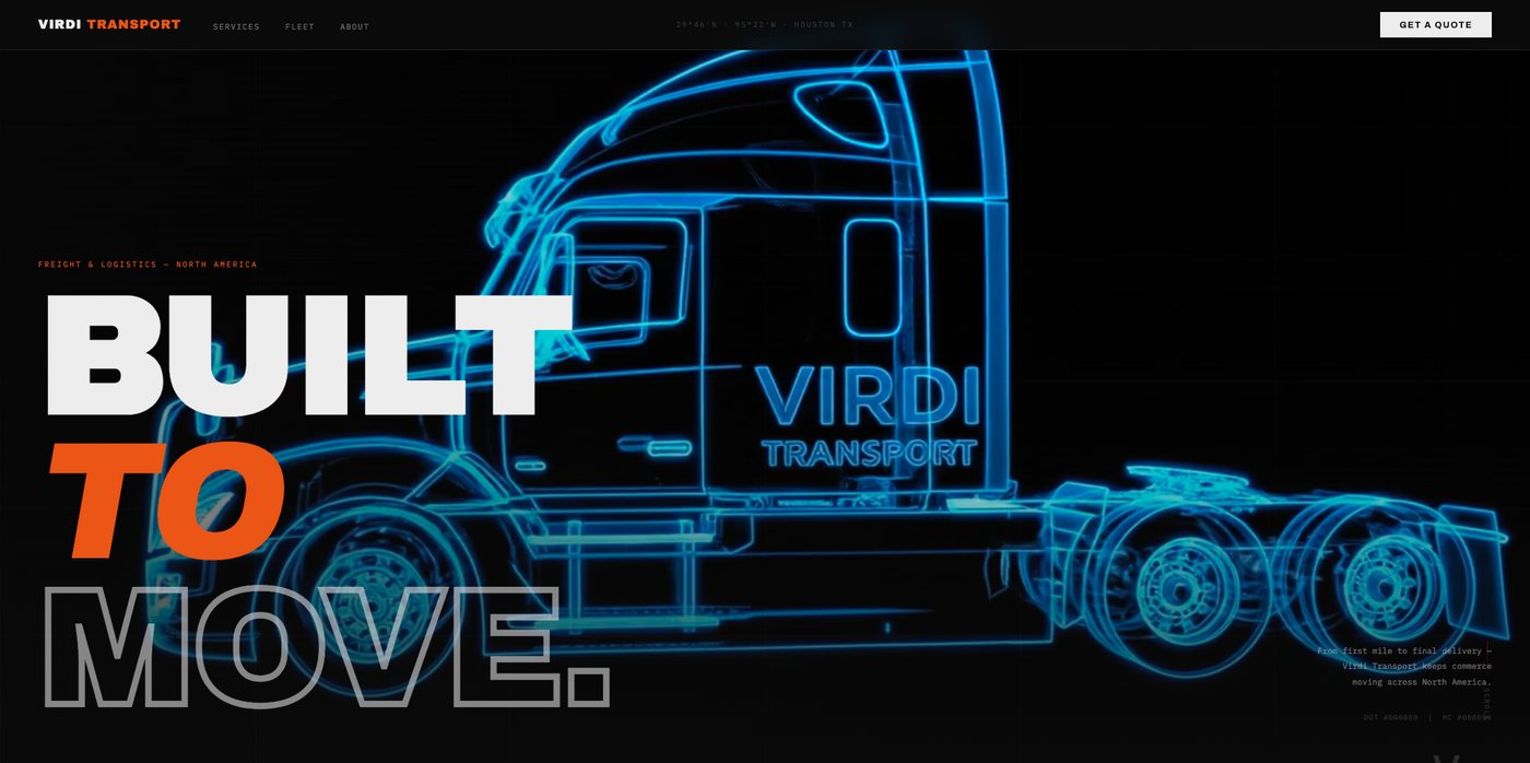 Virdi Transport website — freight and logistics